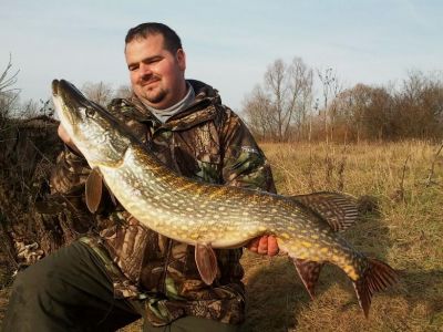 Hecht, 96cm, 6,2kg, gefangen im November 2011 von Mirco Frank in der Fulda.